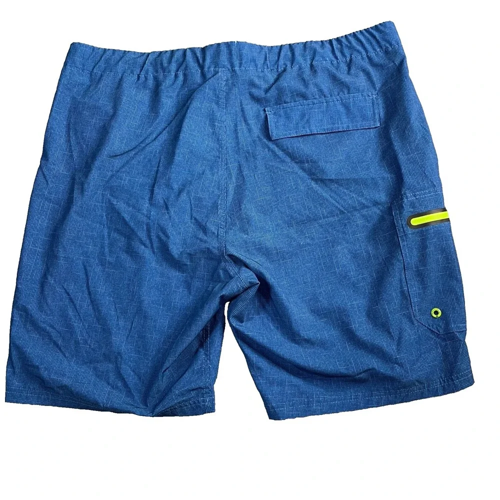 Zero‎ Exposure Men's Sz Lg 38x9 Royal Blue/Lime Swim Board Shorts Lined Pockets